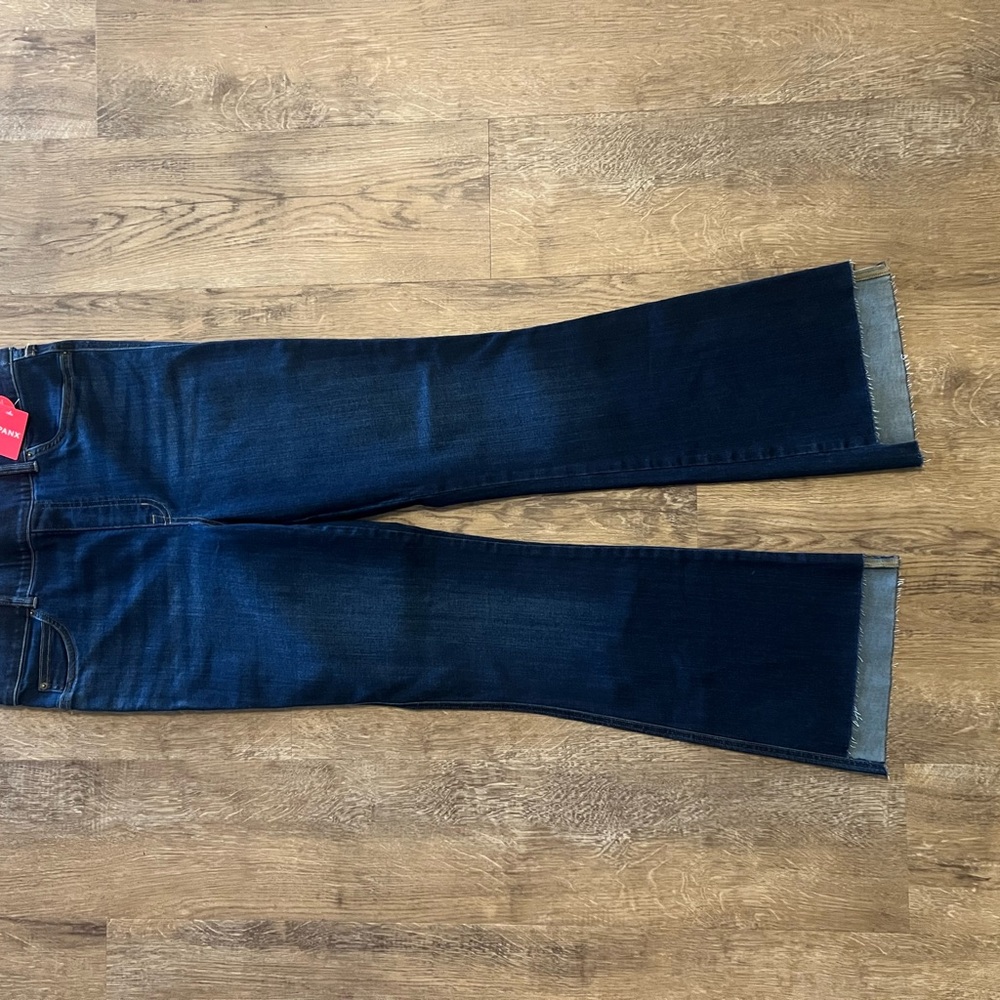 SPANX kick flare step hem Blue Ankle Cropped Jeans